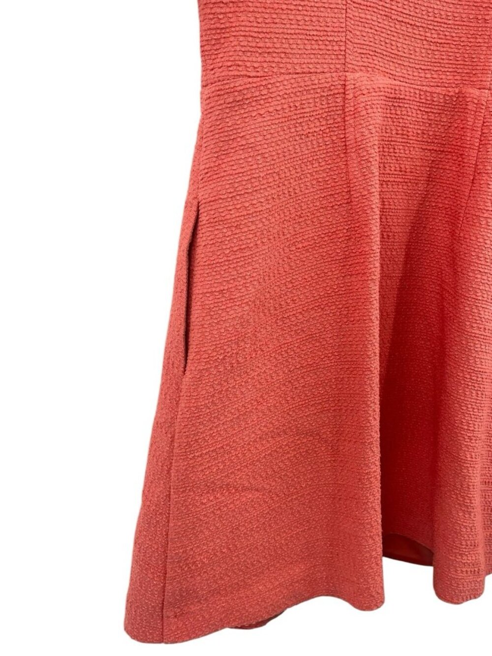 GAL MEETS GLAM Women's Peach Textured Front Button Kathleen Mini Dress US 4 - Picture 5 of 6